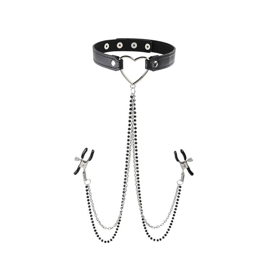 Amor Collar With  Clamps - Black