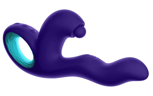 Klio Triple Action Thumping Rabbit Vibrator - Dark Purple